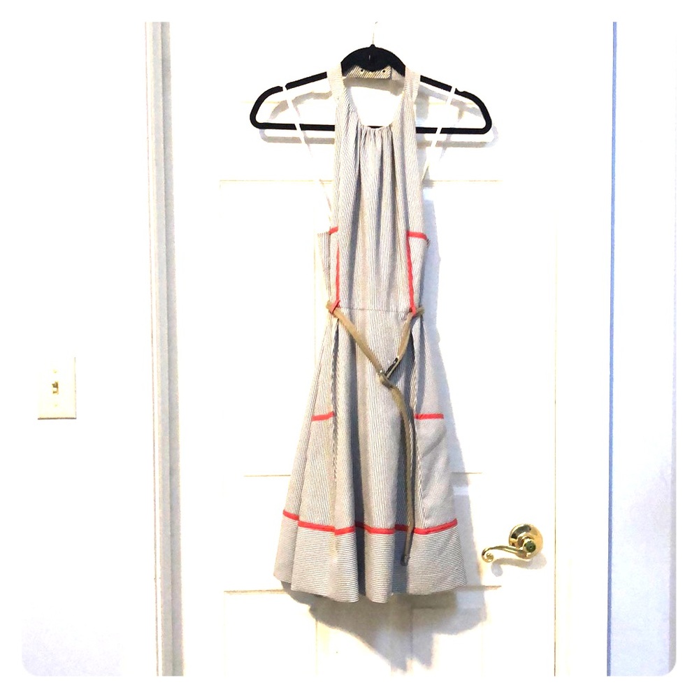 Seersucker Halter Dress